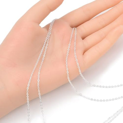 10 Feet Real Sterling Silver 2.3x1.8mm Flat Cable Chain Findings