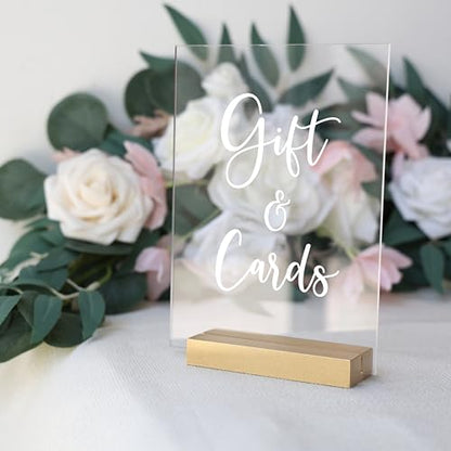 20 Pack 4" Gold Birch Wood Stands for Wedding Acrylic Sign (20 Count)