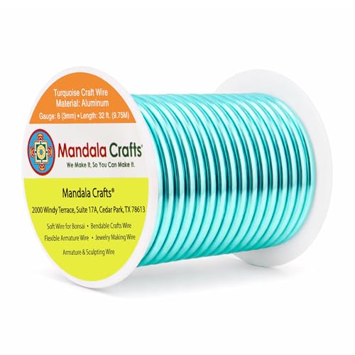 8 Gauge Turquoise Anodized Aluminum Craft Wire