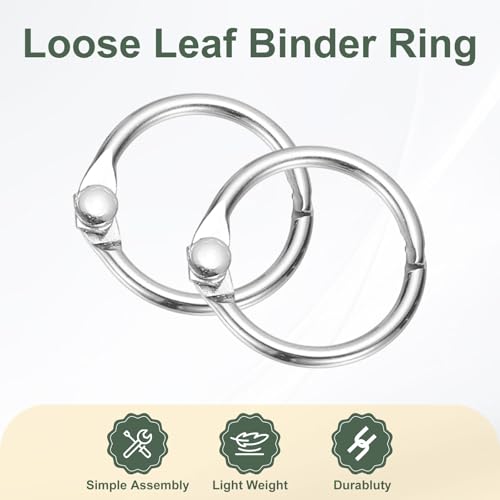 0.6" x 0.8" Loose Leaf Binder Rings (30 Count)