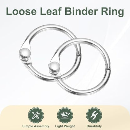 0.6" x 0.8" Loose Leaf Binder Rings (30 Count)