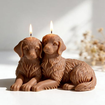 Couple Animal Dog Cylinder Candle & Resin Mold