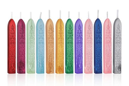 12Pcs Sealing Wax Sticks with Wicks for Wax Seal Stamp (12 Count)