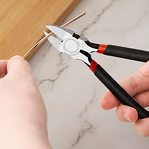 Wire Snips Floral Wire Cutter Jewelry Wire Snippers 6 Inches 2 Pack Flush Cut Pliers Side Cutters Metal Cutting Tool for Crafting (2 Count)