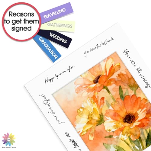 Mat Board Center 50 Pack 11x14 Picture Mat for 8x10 Photo White (50 Count)
