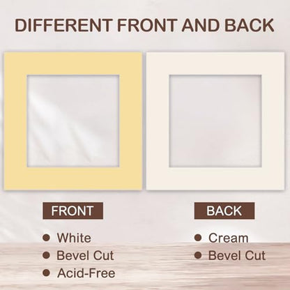 15 Pack 12x12 Picture Mats for 8x8 Photos