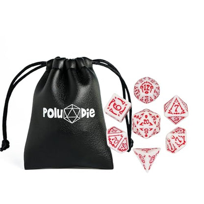 7 Die DND Dice Set Scary Pattern Polyhedral Dice Set with Dice Bag (7 Count)