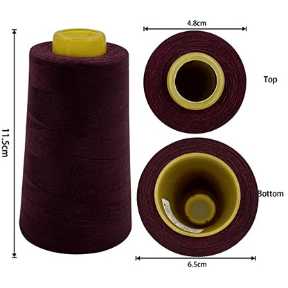 4 Cones of 3000 Yards Each Spool Thread for All Purpose (36000 Foot)