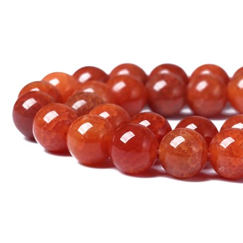 6mm 60pcs Natural Red Dragon Vein Agate Stone Beads for Jewelry Making Energy Healing Round Beads DIY Bracelet Necklace Accessories 15"