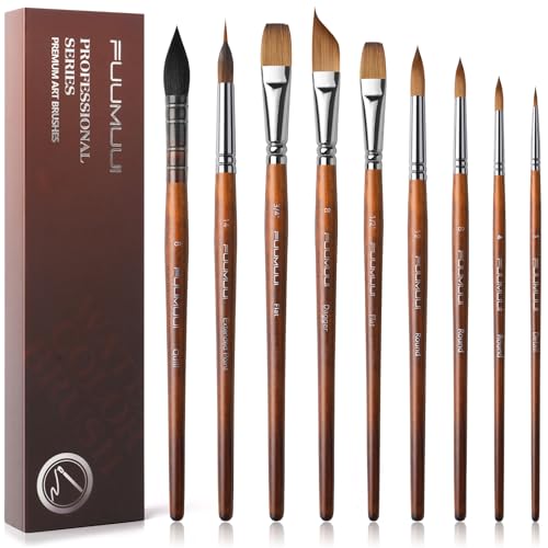 Watercolor Brushes Professional (9 Count)