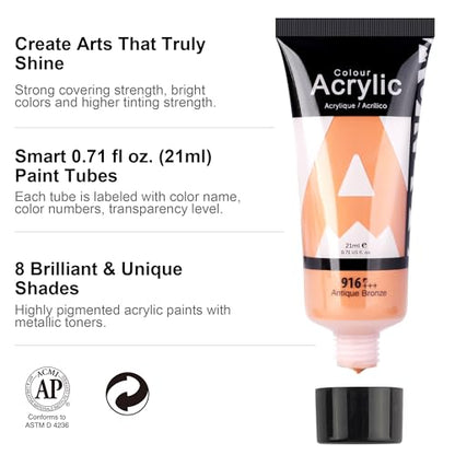 Metallic Acrylic Paint Set (5.68 Fl Oz)