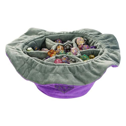 DND Dice Bags Large with Pockets Purple Storage Bag for D&D RPG Game (5.2 Ounce)