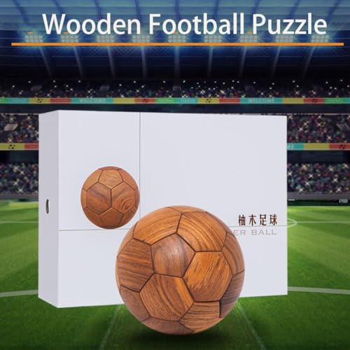 3D Wooden Soccer Ball Puzzle Educational Toy Gift for Kids (32 Count)