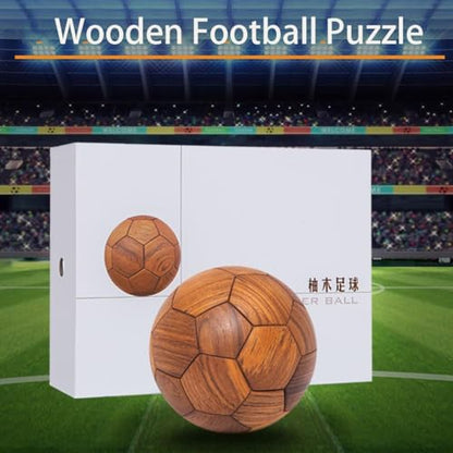 3D Wooden Soccer Ball Puzzle Educational Toy Gift for Kids (32 Count)