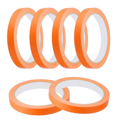 Masking Tape 0.5 Inch x 21 Yard Painter's Tape Orange Paint Tapes for DIY Crafts Arts Drawing Decoration Labeling Car Painting Artist Teachers