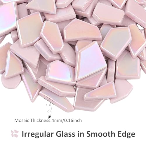 Iridescent Glass Mosaic Tiles for Crafts Bulk (7.05 Ounce)