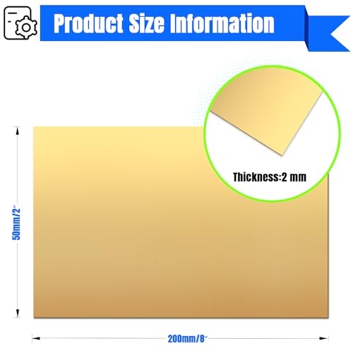 Brass Sheet 4" x 8" 2mm Thick