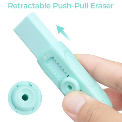 4 Pcs Cute Erasers for Kids Sliding Retractable Pencil Erasers (4 Count)