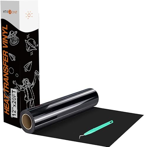 Heat Transfer Vinyl Black HTV Rolls (20 Sq Ft)