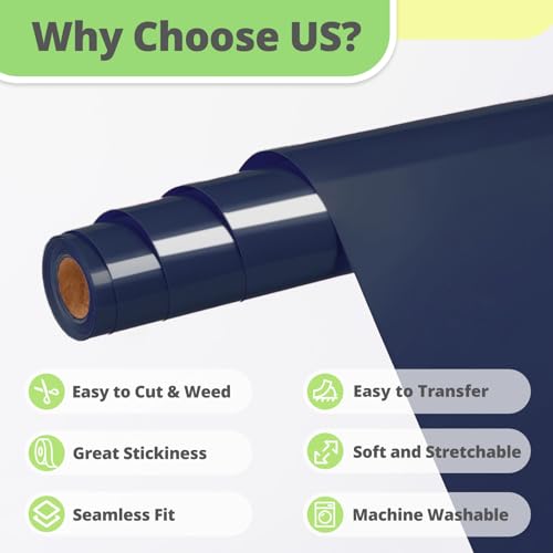 Navy Blue HTV Vinyl Roll