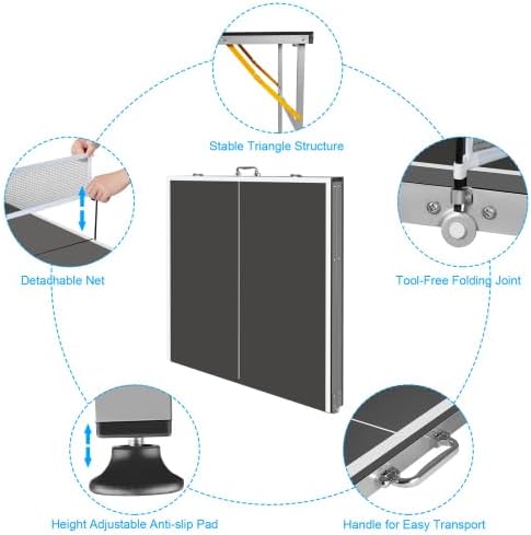 4.5FT/6FT/8FT Mid-Size Table Tennis Table Ping-Pong Table Set Foldable & Portable Table Indoor Outdoor for Family Game