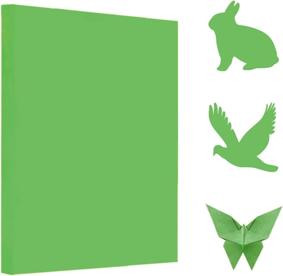 A4 Origami Paper Green 100 Sheets, 8.27×11.7 inch Double Sided Color Easy Fold Big Origami Paper A4 Colored Copy Papers Thin 70gsm for Beginners, DIY handwork Art and Craft Projects (210 x 297 mm) - Crafty Corner