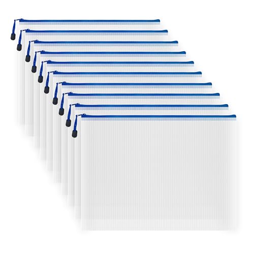 10 Pcs Zipper File Bags (10 Count)