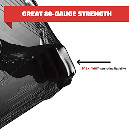 4 Pack Stretch Wrap 18 Inch 80 Gauge Shrink Wrap Black (4400 Foot)