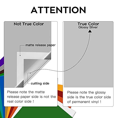 Glossy Sliver Permanent Vinyl 12 Pack 12x12 Compatible with Cricut