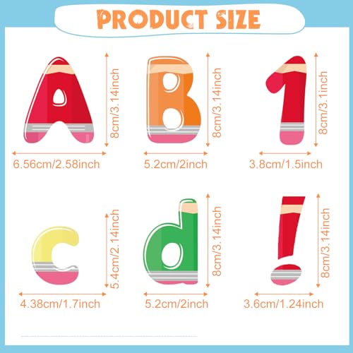 221 Pcs Colorful Pencil Bulletin Board Letters for Classroom (221 Count)