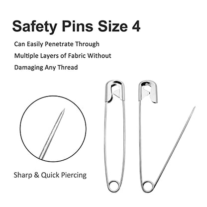 200 PCS 55mm Safety Pins Nickel Plated (200 Count)