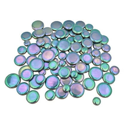 200g Iridescent Round Mosaic Tiles for Crafts Bulk
