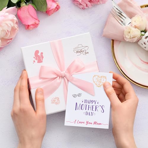4 Sheets Mother's Day Clear Stamps Greeting Words Silicone Transparent Stamps for DIY Craft Card Making Scrapbooking Embossing Album Decor (4 Count)