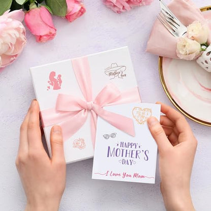 4 Sheets Mother's Day Clear Stamps Greeting Words Silicone Transparent Stamps for DIY Craft Card Making Scrapbooking Embossing Album Decor (4 Count)