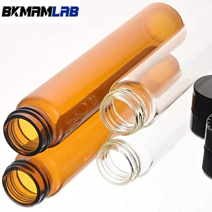 5ml Amber Small Glass Vials 100pcs with Screw Caps (100 Count)