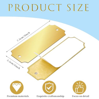40 Pcs Name Plates Laser Engraved Solid Brushed Metal Plate with 100 pcs Screws Tag Frame Name Custom Name Personalized Plaque Blank Label with Screws and Adhesive Backing for DIY (140 Count)