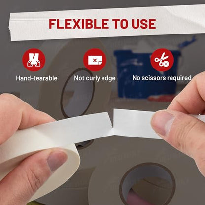 0.94" x 60 Yards Masking Tape 3 Pack (6 Count)