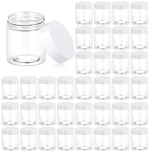 36 Pack 3 OZ Plastic Jars Clear Cosmetic Container with Lids (36 Count)