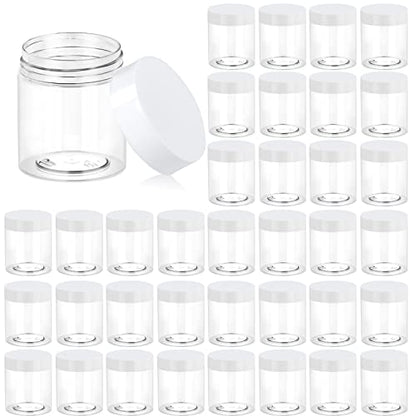 36 Pack 3 OZ Plastic Jars Clear Cosmetic Container with Lids (36 Count)