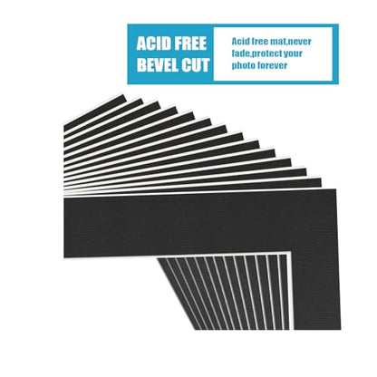 8x10 Black Picture Mats Pack of 14