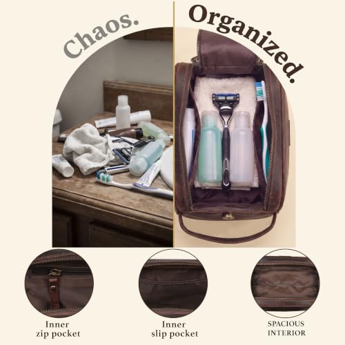 Leather Toiletry Bag for Men
