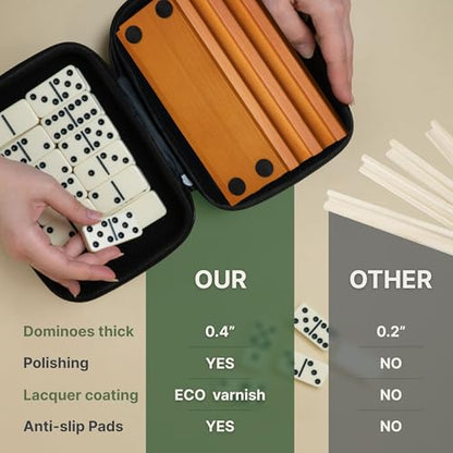 Dominos Set for Adults with 4 Domino Racks