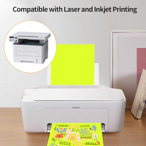 Neon Yellow Sticker Paper Labels for Laser & Inkjet Printer