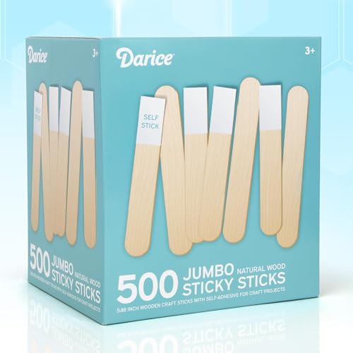 Self Adhesive Popsicle Sticks for Crafts (500 Count)