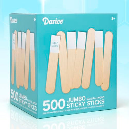 Self Adhesive Popsicle Sticks for Crafts (500 Count)