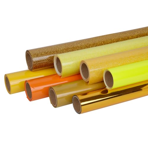 Yellow Heat Transfer HTV Vinyl Bundle (8 Count)