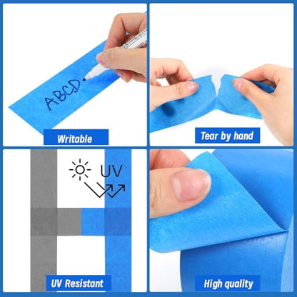 5 Rolls Painters Tape 2 Inch Wide Blue Painters Tape for Wall Painting (5 Count)