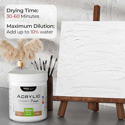 Large White Heavy Gesso Primer for Acrylic Painting (56.4 Ounce)