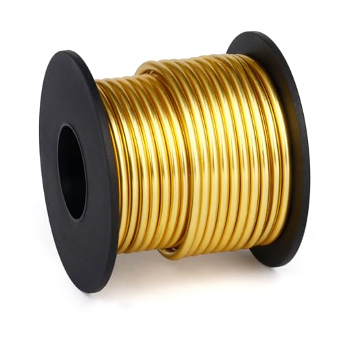 32.8FT 8 Gauge Bendable Gold Aluminum Craft Wire for Jewelry Making Craft (32.8 Foot)