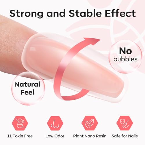 Poly Extension Gel Nail Kit 6 Colors with 48W UV Lamp Pink Nude